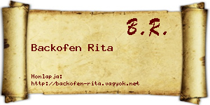 Backofen Rita névjegykártya