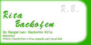 rita backofen business card